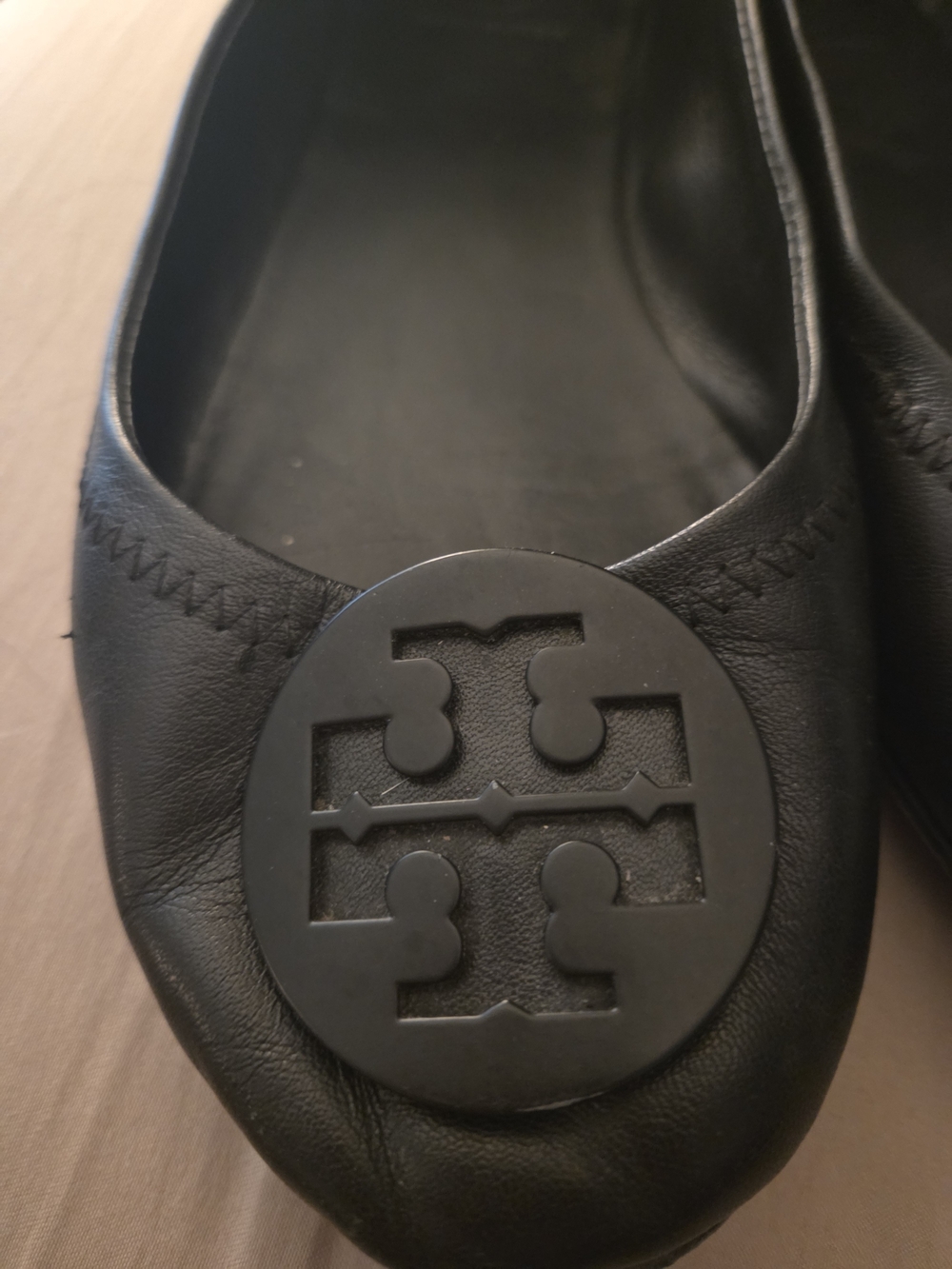 Tory Burch Black Leather Flats